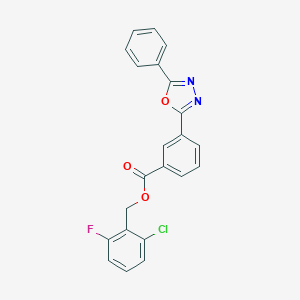 molecular formula C22H14ClFN2O3 B337659 2-Chloro-6-fluorobenzyl 3-(5-phenyl-1,3,4-oxadiazol-2-yl)benzoate 