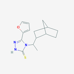 molecular formula C15H19N3OS B3376592 4-(1-{bicyclo[2.2.1]heptan-2-yl}ethyl)-5-(furan-2-yl)-4H-1,2,4-triazole-3-thiol CAS No. 1212238-62-4
