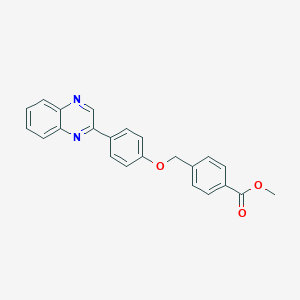 molecular formula C23H18N2O3 B337660 Methyl 4-{[4-(2-quinoxalinyl)phenoxy]methyl}benzoate 