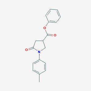 molecular formula C18H17NO3 B337662 Phenyl 1-(4-methylphenyl)-5-oxo-3-pyrrolidinecarboxylate 