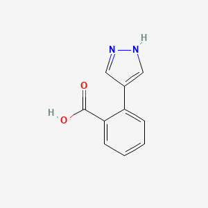 molecular formula C10H8N2O2 B3376645 2-(1H-pyrazol-4-yl)benzoic acid CAS No. 1215918-49-2