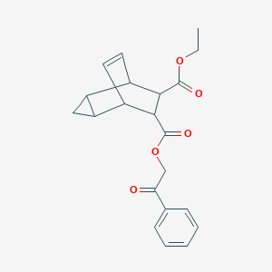 molecular formula C21H22O5 B337667 Ethyl 2-oxo-2-phenylethyl tricyclo[3.2.2.0~2,4~]non-8-ene-6,7-dicarboxylate 