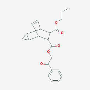 molecular formula C22H24O5 B337668 6-(2-Oxo-2-phenylethyl) 7-propyl tricyclo[3.2.2.0~2,4~]non-8-ene-6,7-dicarboxylate 