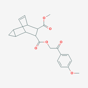 molecular formula C21H22O6 B337669 6-[2-(4-Methoxyphenyl)-2-oxoethyl] 7-methyl tricyclo[3.2.2.0~2,4~]non-8-ene-6,7-dicarboxylate 