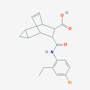 7-[(4-Bromo-2-ethylanilino)carbonyl]tricyclo[3.2.2.0~2,4~]non-8-ene-6-carboxylic acid