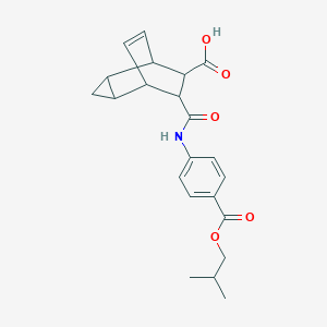 molecular formula C22H25NO5 B337672 7-{[4-(Isobutoxycarbonyl)anilino]carbonyl}tricyclo[3.2.2.0~2,4~]non-8-ene-6-carboxylic acid 