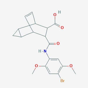 7-[(4-Bromo-2,5-dimethoxyanilino)carbonyl]tricyclo[3.2.2.0~2,4~]non-8-ene-6-carboxylic acid