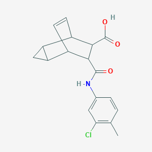 molecular formula C18H18ClNO3 B337674 7-[(3-Chloro-4-methylanilino)carbonyl]tricyclo[3.2.2.0~2,4~]non-8-ene-6-carboxylic acid 