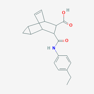 molecular formula C19H21NO3 B337676 7-[(4-Ethylanilino)carbonyl]tricyclo[3.2.2.0~2,4~]non-8-ene-6-carboxylic acid 