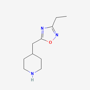 molecular formula C10H17N3O B3376779 4-[(3-Ethyl-1,2,4-oxadiazol-5-yl)methyl]piperidine CAS No. 1239743-49-7