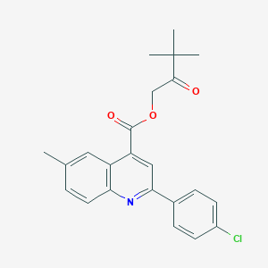 molecular formula C23H22ClNO3 B337678 3,3-Dimethyl-2-oxobutyl 2-(4-chlorophenyl)-6-methylquinoline-4-carboxylate 