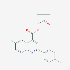 molecular formula C24H25NO3 B337679 3,3-Dimethyl-2-oxobutyl 6-methyl-2-(4-methylphenyl)-4-quinolinecarboxylate 
