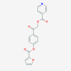 molecular formula C19H13NO6 B337686 2-[4-(2-Furoyloxy)phenyl]-2-oxoethyl isonicotinate 