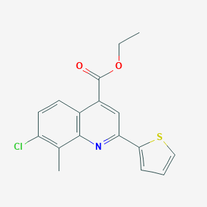 molecular formula C17H14ClNO2S B337687 Ethyl 7-chloro-8-methyl-2-(2-thienyl)-4-quinolinecarboxylate 