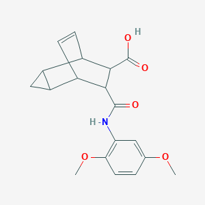 molecular formula C19H21NO5 B337688 7-[(2,5-Dimethoxyanilino)carbonyl]tricyclo[3.2.2.0~2,4~]non-8-ene-6-carboxylic acid 