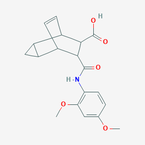 molecular formula C19H21NO5 B337689 7-[(2,4-Dimethoxyanilino)carbonyl]tricyclo[3.2.2.0~2,4~]non-8-ene-6-carboxylic acid 