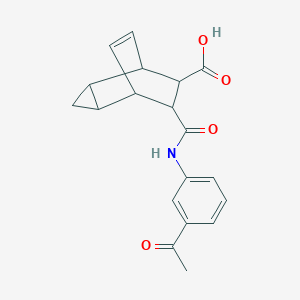 molecular formula C19H19NO4 B337690 7-[(3-Acetylanilino)carbonyl]tricyclo[3.2.2.0~2,4~]non-8-ene-6-carboxylic acid 