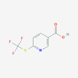 molecular formula C7H4F3NO2S B3376906 6-[(Trifluoromethyl)sulfanyl]pyridine-3-carboxylic acid CAS No. 1248802-41-6
