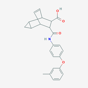 molecular formula C24H23NO4 B337692 7-{[4-(3-Methylphenoxy)anilino]carbonyl}tricyclo[3.2.2.0~2,4~]non-8-ene-6-carboxylic acid 
