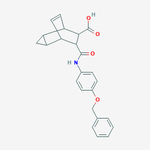 molecular formula C24H23NO4 B337693 7-{[4-(Benzyloxy)anilino]carbonyl}tricyclo[3.2.2.0~2,4~]non-8-ene-6-carboxylic acid 