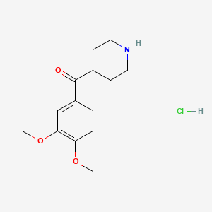 molecular formula C14H20ClNO3 B3376935 4-(3,4-Dimethoxybenzoyl)piperidine hydrochloride CAS No. 124931-48-2