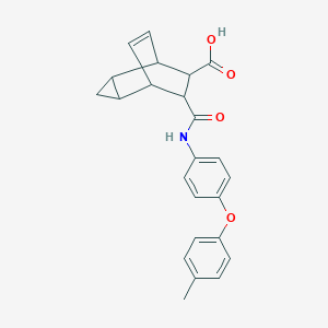 molecular formula C24H23NO4 B337694 7-{[4-(4-Methylphenoxy)anilino]carbonyl}tricyclo[3.2.2.0~2,4~]non-8-ene-6-carboxylic acid 