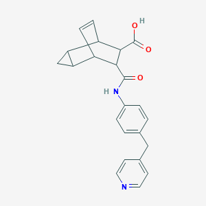 molecular formula C23H22N2O3 B337695 7-{[4-(4-Pyridinylmethyl)anilino]carbonyl}tricyclo[3.2.2.0~2,4~]non-8-ene-6-carboxylic acid 