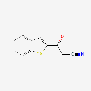 molecular formula C11H7NOS B3376953 3-(1-Benzothiophen-2-yl)-3-oxopropanenitrile CAS No. 1249556-86-2