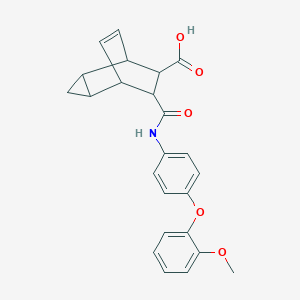 molecular formula C24H23NO5 B337700 7-{[4-(2-Methoxyphenoxy)anilino]carbonyl}tricyclo[3.2.2.0~2,4~]non-8-ene-6-carboxylic acid 