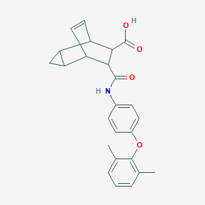 molecular formula C25H25NO4 B337701 7-{[4-(2,6-Dimethylphenoxy)anilino]carbonyl}tricyclo[3.2.2.0~2,4~]non-8-ene-6-carboxylic acid 