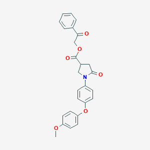 2-Oxo-2-phenylethyl 1-[4-(4-methoxyphenoxy)phenyl]-5-oxo-3-pyrrolidinecarboxylate