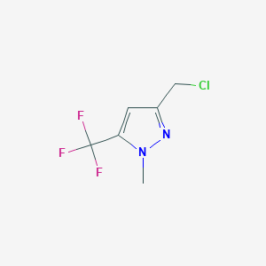 molecular formula C6H6ClF3N2 B3377091 3-(chloromethyl)-1-methyl-5-(trifluoromethyl)-1H-pyrazole CAS No. 1260658-92-1