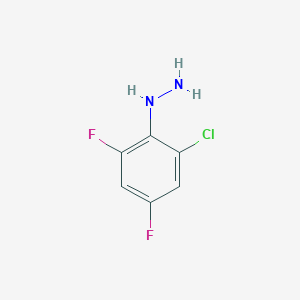 molecular formula C6H5ClF2N2 B3377117 (2-Chloro-4,6-difluorophenyl)hydrazine CAS No. 1260676-91-2