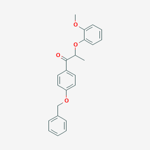 molecular formula C23H22O4 B337717 1-[4-(Benzyloxy)phenyl]-2-(2-methoxyphenoxy)-1-propanone 