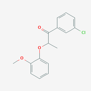 molecular formula C16H15ClO3 B337718 1-(3-Chlorophenyl)-2-(2-methoxyphenoxy)-1-propanone 