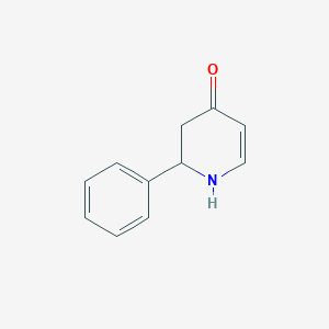 molecular formula C11H11NO B3377185 4(1H)-Pyridinone, 2,3-dihydro-2-phenyl- CAS No. 126378-84-5