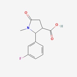 molecular formula C12H12FNO3 B3377205 2-(3-Fluorophenyl)-1-methyl-5-oxopyrrolidine-3-carboxylic acid CAS No. 1266973-95-8