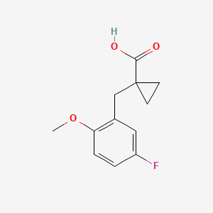 molecular formula C12H13FO3 B3377209 1-[(5-Fluoro-2-methoxyphenyl)methyl]cyclopropane-1-carboxylic acid CAS No. 1267007-11-3