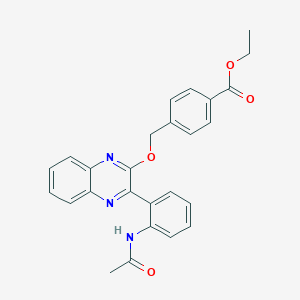molecular formula C26H23N3O4 B337724 Ethyl 4-[({3-[2-(acetylamino)phenyl]quinoxalin-2-yl}oxy)methyl]benzoate 