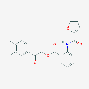 molecular formula C22H19NO5 B337725 2-(3,4-Dimethylphenyl)-2-oxoethyl 2-(2-furoylamino)benzoate 
