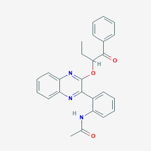 molecular formula C26H23N3O3 B337726 N-{2-[3-(1-benzoylpropoxy)-2-quinoxalinyl]phenyl}acetamide 