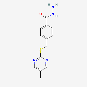 molecular formula C13H14N4OS B3377262 4-{[(5-Methylpyrimidin-2-yl)sulfanyl]methyl}benzohydrazide CAS No. 1273571-22-4