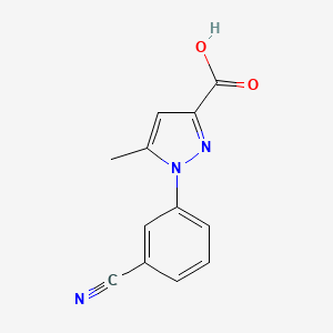 molecular formula C12H9N3O2 B3377271 1-(3-cyanophenyl)-5-methyl-1H-pyrazole-3-carboxylic acid CAS No. 1274470-88-0