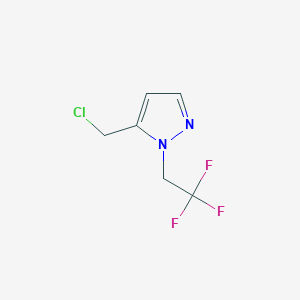 molecular formula C6H6ClF3N2 B3377302 5-(Chloromethyl)-1-(2,2,2-trifluoroethyl)pyrazole CAS No. 1281984-44-8
