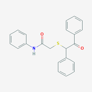 molecular formula C22H19NO2S B337732 2-[(2-oxo-1,2-diphenylethyl)sulfanyl]-N-phenylacetamide 