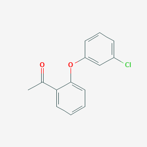 molecular formula C14H11ClO2 B3377375 1-[2-(3-Chlorophenoxy)phenyl]ethan-1-one CAS No. 129644-30-0