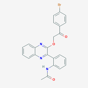 molecular formula C24H18BrN3O3 B337739 N-(2-{3-[2-(4-bromophenyl)-2-oxoethoxy]-2-quinoxalinyl}phenyl)acetamide 