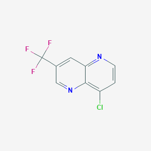 molecular formula C9H4ClF3N2 B3377399 8-Chloro-3-(trifluoromethyl)-1,5-naphthyridine CAS No. 130291-18-8
