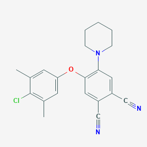 molecular formula C21H20ClN3O B337740 4-(4-Chloro-3,5-dimethylphenoxy)-5-(1-piperidinyl)phthalonitrile 