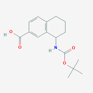 molecular formula C16H21NO4 B3377405 8-((tert-Butoxycarbonyl)amino)-5,6,7,8-tetrahydronaphthalene-2-carboxylic acid CAS No. 130532-76-2